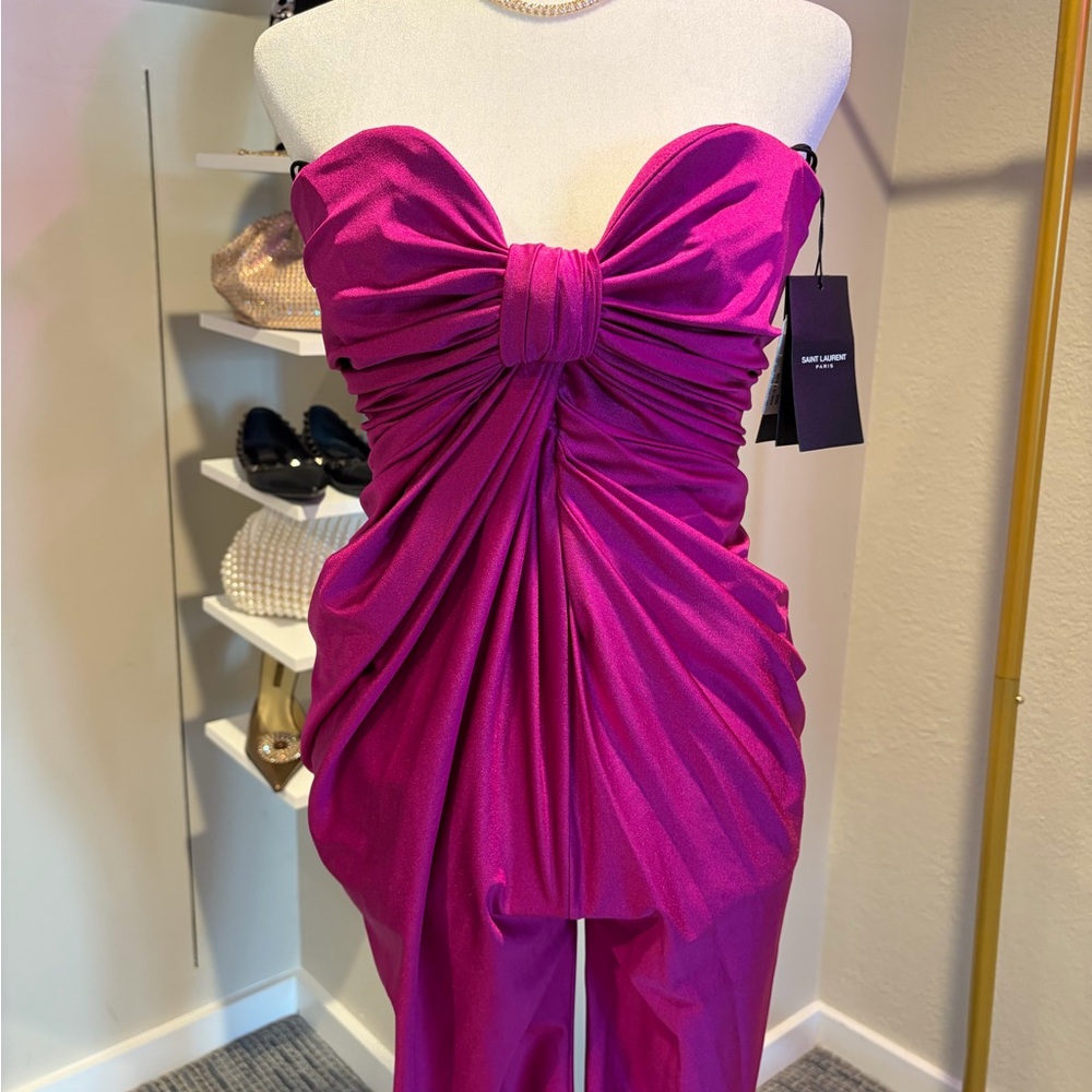 Saint Laurent Vibrant Pink Strapless Jumpsuit 
NEW WITH TAGS 🌹